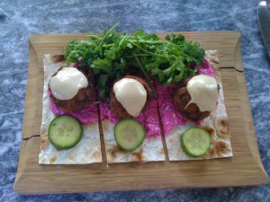 spinach falafel etc.